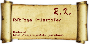 Rázga Krisztofer névjegykártya